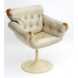 Vintage Retro : a 1970's Saarinen Tulip style with arms swivel chair with white powder coated