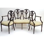An early 20thC Hepplewhite style salon suite,