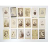 A collection of 19thC French & Belgian 'Carte de Visite' photographs,