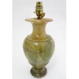 An onyx urn shaped early- mid XX table lamp base,