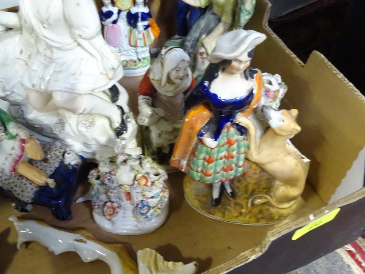 A quantity of Staffordshire pottery figures CONDITION: Please Note - we do not make - Image 2 of 15