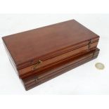 Two 19thC wooden microscope slide boxes CONDITION: Please Note - we do not make