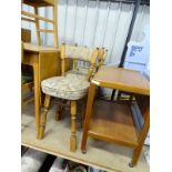 Teak trolley and 3 bar stools CONDITION: Please Note - we do not make reference to