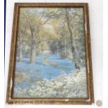 A print entitled Bushy Park at Bluebell Time,