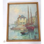 A print depicting a harbour CONDITION: Please Note - we do not make reference to