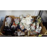 A quantity of Staffordshire pottery figures CONDITION: Please Note - we do not make