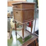 An Edwardian pot cupboard / bedside cabinet with slate top,