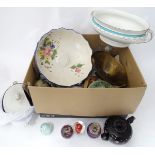 A quantity of assorted of items to include pictures, ceramics and glass,