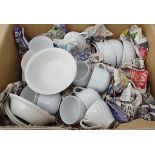 A quantity of white crockery to include makers such as Avalon