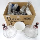A quantity of assorted glass to include vases, bowls, drinking glasses etc.