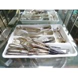 A quantity of silver plate cutlery, knives, forks, spoons etc.