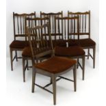 Vintage Retro : A British Stag set of 6 dining chairs with cotton and Dralon seats ,