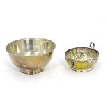 A silver plated two handled bowl,