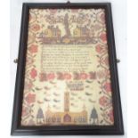 A framed print of a sampler