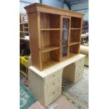 Dresser top with central glazed section,