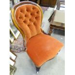 An upholstery button back nursing chair CONDITION: Please Note - we do not make