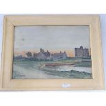 A Graham 1922, Watercolour, Stone buildings, Signed lower left, Dated verso.