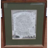 A framed country map of Wiltshire CONDITION: Please Note - we do not make reference