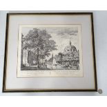 A framed print of a street scene in Amsterdam CONDITION: Please Note - we do not