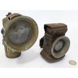 2 spring mounted lamps / early bike lamps CONDITION: Please Note - we do not make