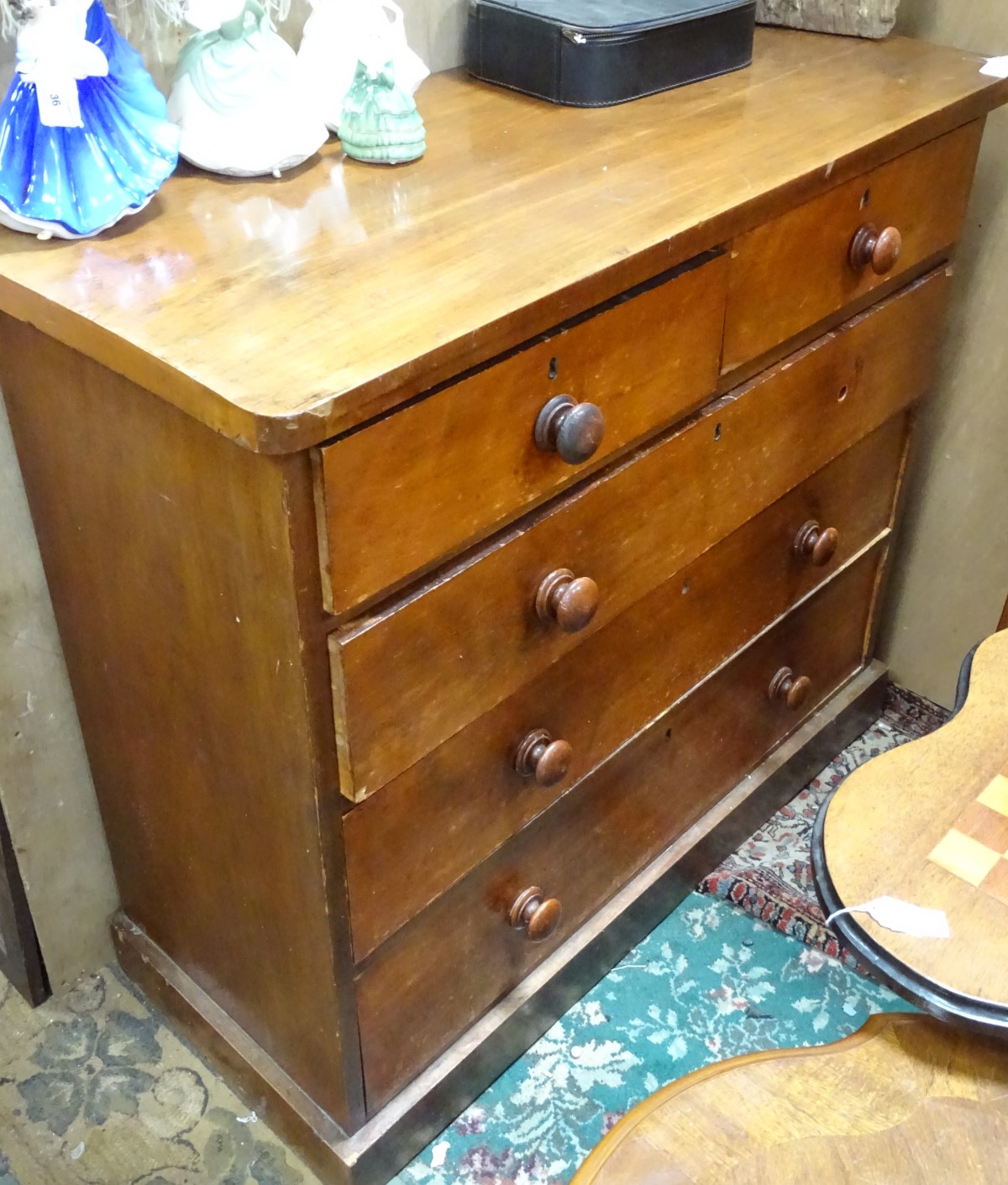 A 19thC chest of drawers comprising 2 short over 3 long drawers CONDITION: Please - Image 2 of 2