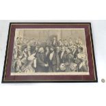 A framed print of 'Reception of the Abbe Liszt at the Grosvenor Gallery, The Graphic London,