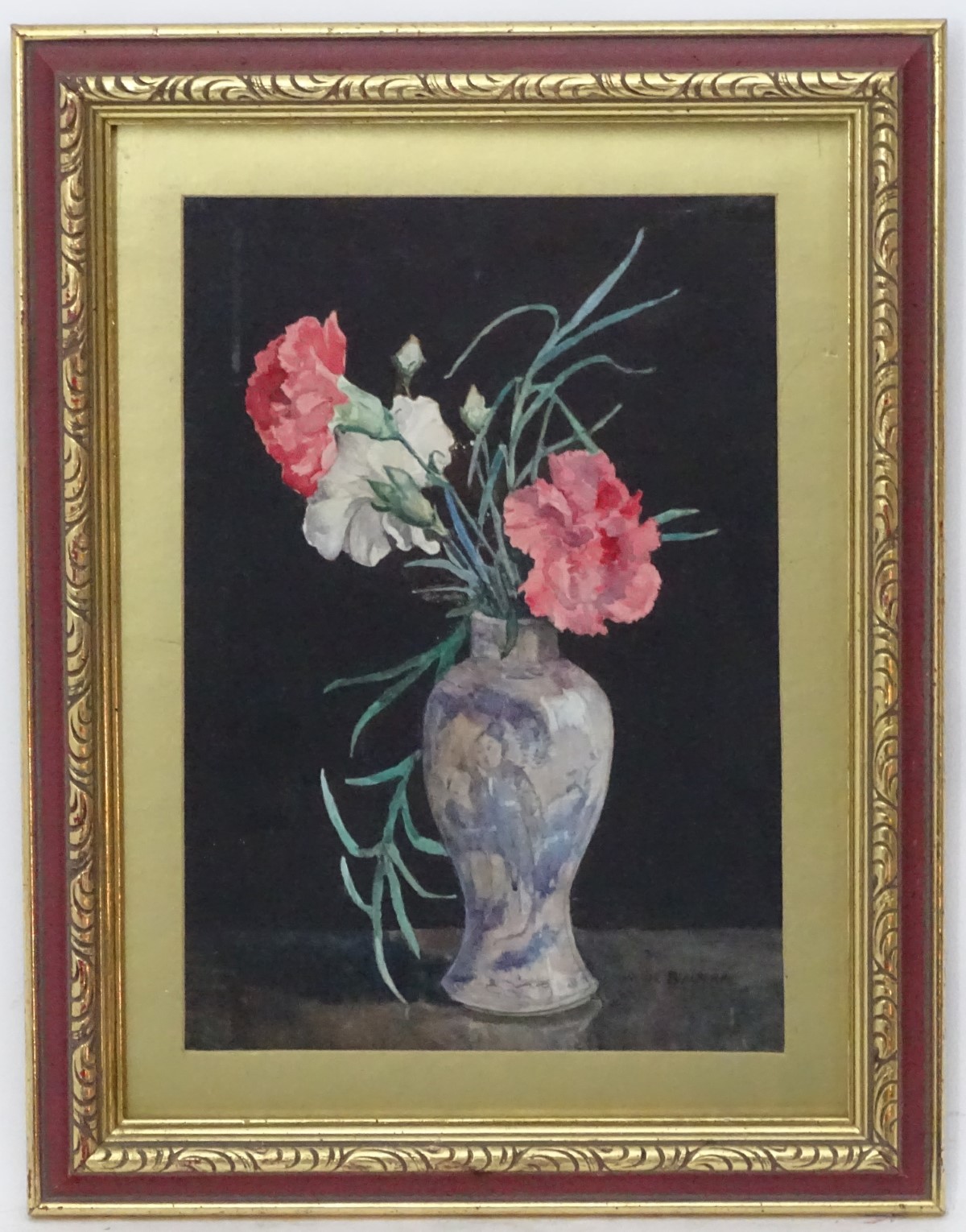 Nelly Blacklock, (Mrs EJB Sewell), 1936, Watercolour, 'Carnations',