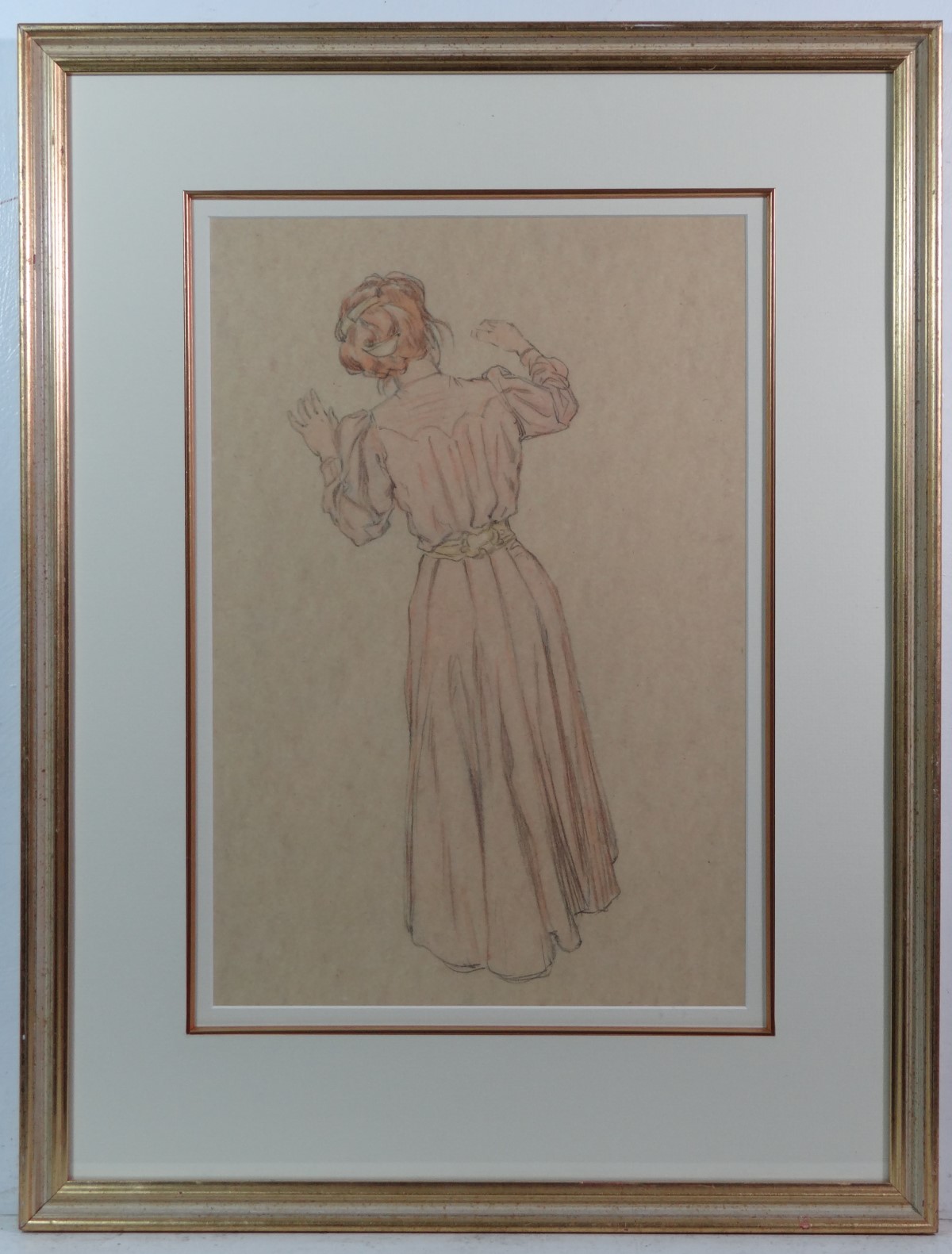 Raphael Kirchner (1876-1917) Pencil and pastel Portrait reverse of a red haired woman Unsigned 17 - Image 2 of 5