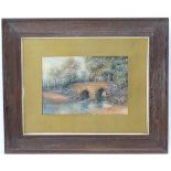 Alfred H Blake (XIX-XX), Watercolour, Old Bridge over the river, Signed and dated '1912' lower left.