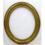 Gilt frame: Oval portrait 19thC picture frame of wood and gesso,