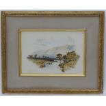Henry Bowser Wimbush (1861-1943), Watercolour, 'On the Conway', 'A river scene with Cattle',