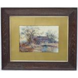 Alfred H Blake (XIX-XX), Watercolour, 'Near Northall, Biggleswade' Bedfordshire,