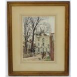 William Grimmond, XIX-XX, Watercolour, Dog walking outside a notable house, Signed lower right.