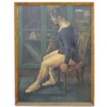 British School Mid XX Oil on board The seated ballet dancer 31 3/4" x 20 1/4" CONDITION: