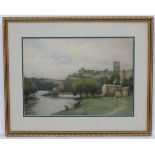 Indistinctly signed (Belbie ?), XIX, Watercolour, Richmond, North Yorkshire,