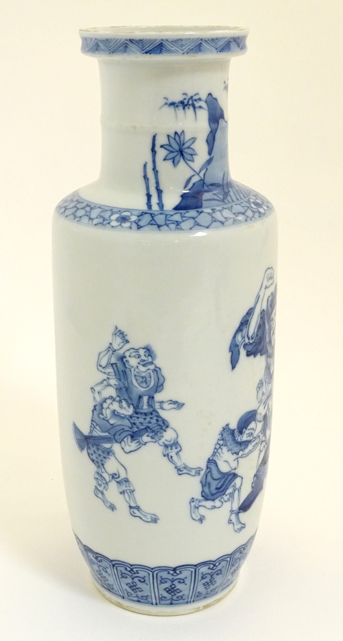 A Chinese blue and white Rouleau vase, - Image 5 of 8