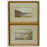 A. Coleman, XIX, Watercolour, a pair, Coastal scenes, Signed lower right.