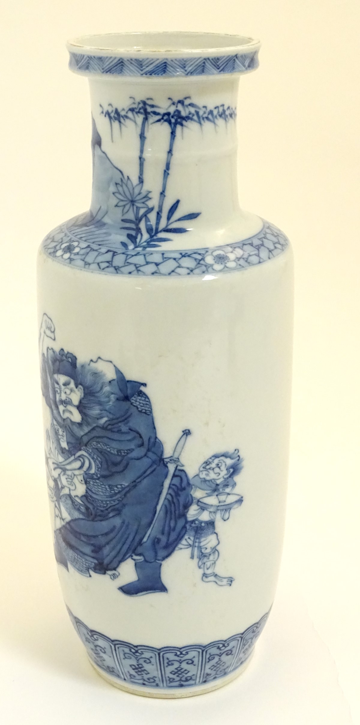 A Chinese blue and white Rouleau vase, - Image 7 of 8