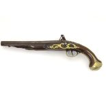 Militaria: A late 18thC flintlock belt pistol by Jackson of London.