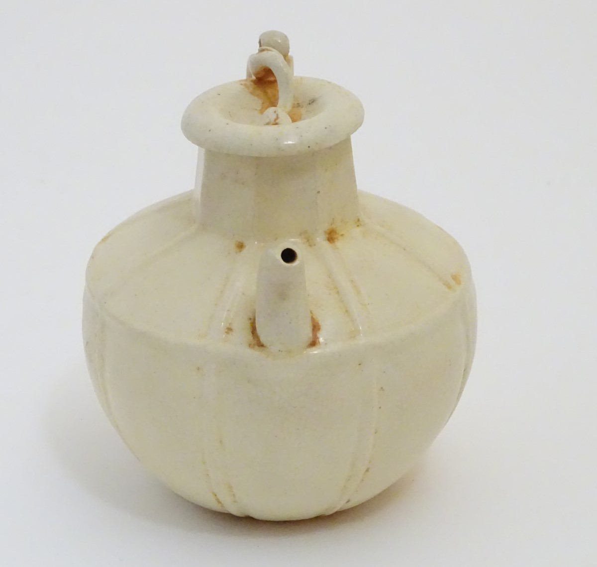 A Chinese white celadon style small proportion wine ewer, - Image 5 of 7