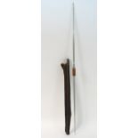 Archery: a French sectional cased longbow marked licence F. Chariou, IDEAL ARC 1.