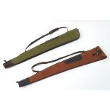 A green canvas and leather gunslip by Ogden's, together with a maroon canvas and leather gunslip.