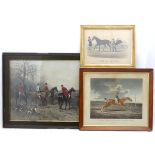 3 assorted equine prints, After Heywood Hardy 18, Hand coloured print,