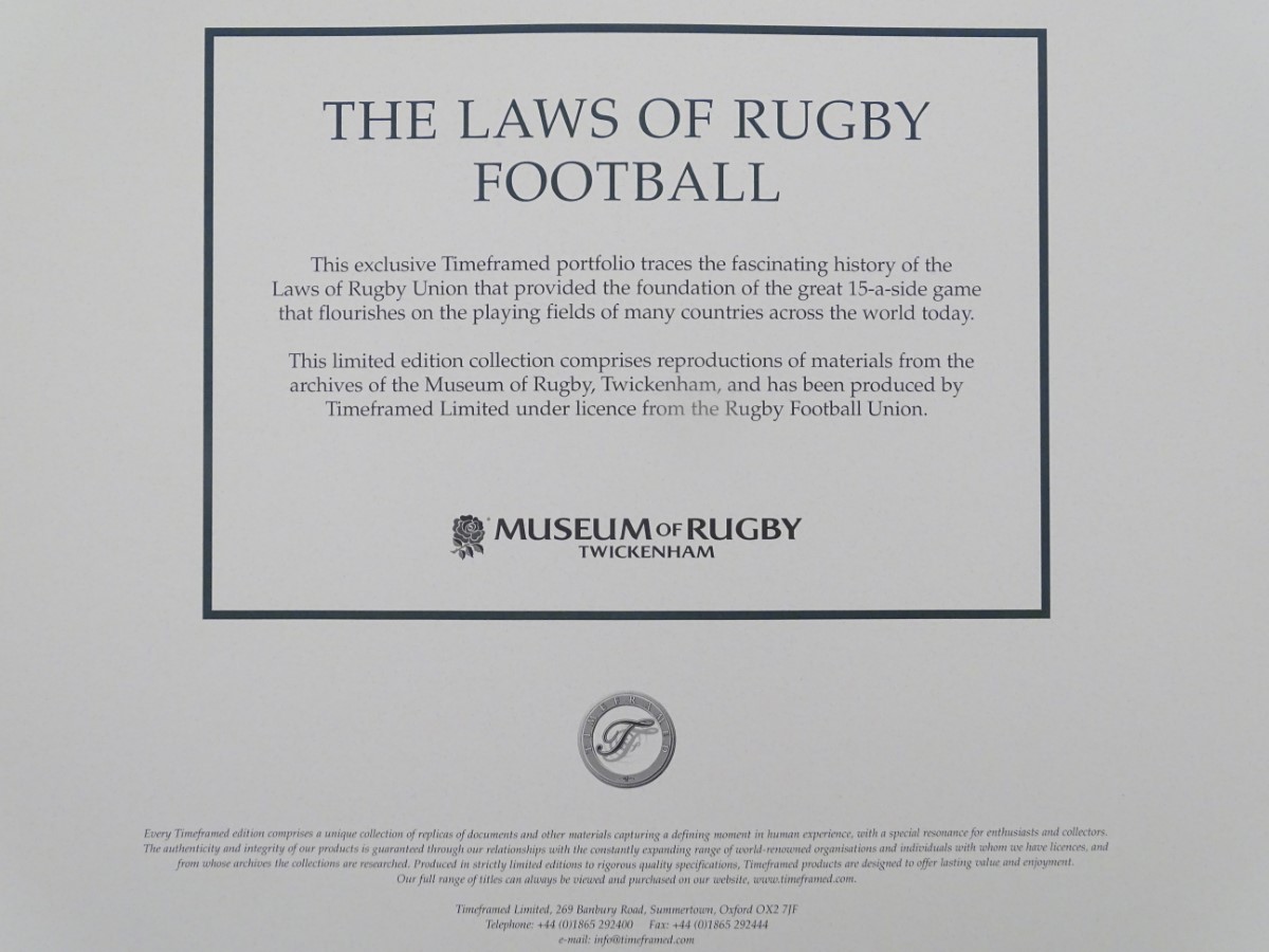 Two timeframed limited edition rugby portfolios by the Museum of Rugby, Twickenham, - Image 12 of 15