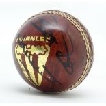 Cricket: An as new plastic bubble cased Fearnley Cricket red leather cricket ball signed 'Best