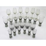 Vintage Retro: A mid-century set of glasses (pewter coloured, to include wine glasses, tumblers,