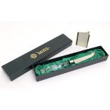 Galway Irish Crystal: A boxed Irish cheese knife, marked 'Kerrygold Irish Crystal', 9 1/2'' long.