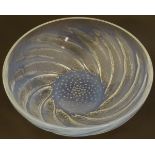 A Rene Lalique opalescent glass bowl, 'Poissons',