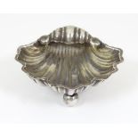 A silver salt of shell form hallmarked Birmingham 1899 maker Crisford & Norris Ltd.