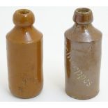 Two stoneware bottles, one marked Schweppes, the other impressed Schweppes,